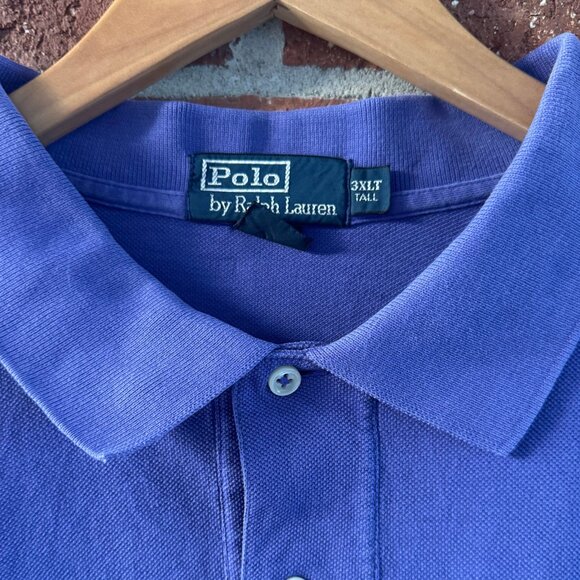 Polo Ralph Lauren 3XLT Purple Mesh Polo Orange Pony - Picture 6 of 7